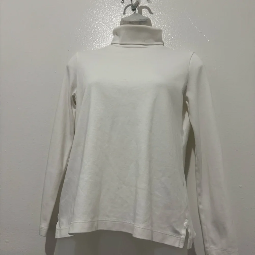Women's White Turtleneck Top